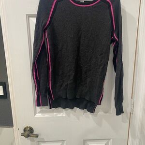 Autumn Cashmere Grey, Pink, and Black Sweater